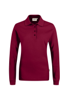HAKRO Damen Longsleeve-Poloshirt MIKRALINAR®, weinrot, S