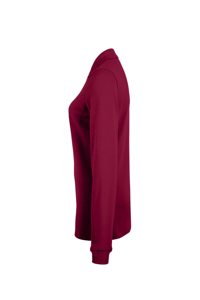 HAKRO Damen Longsleeve-Poloshirt MIKRALINAR®, weinrot, S