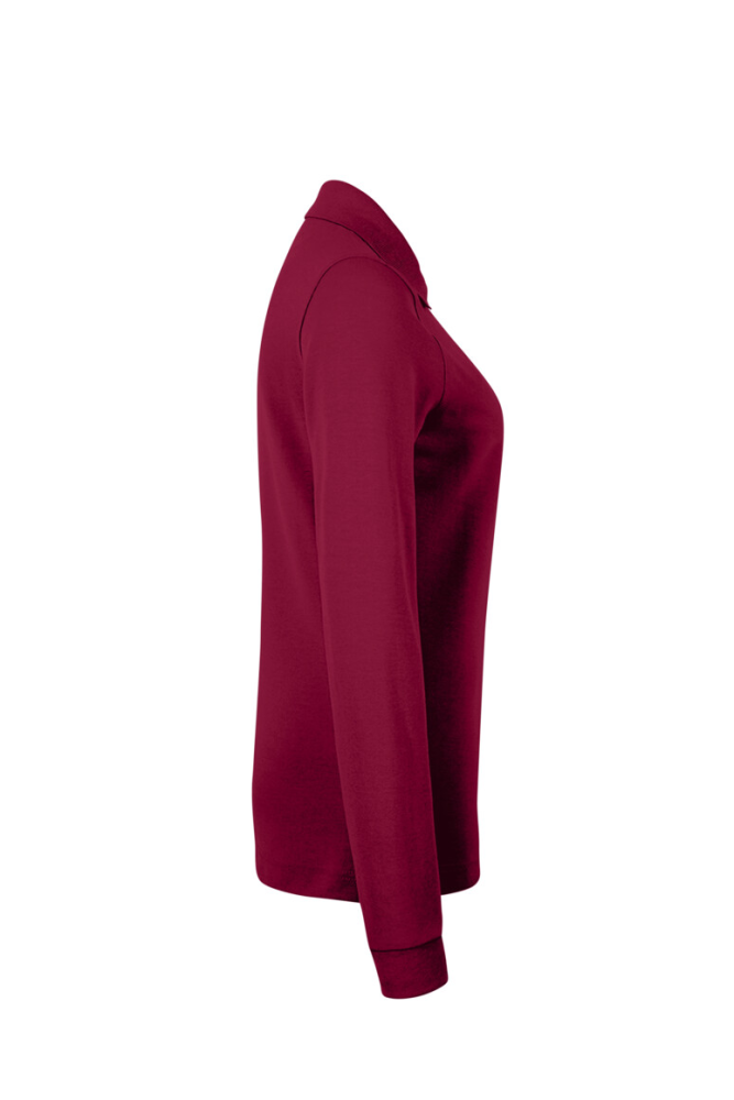 HAKRO Damen Longsleeve-Poloshirt MIKRALINAR®, weinrot, S