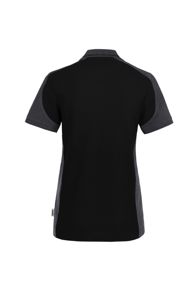 HAKRO Damen Poloshirt Contrast Mikralinar® Eco, schwarz/karbongrau