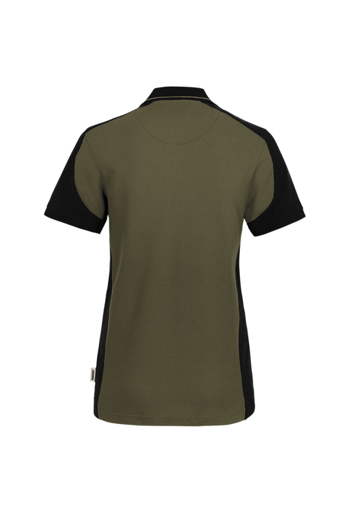 HAKRO Damen Poloshirt Contrast Mikralinar® Eco, olive/schwarz