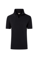 HAKRO Zip-Shirt Piqué MIKRALINAR® ECO, schwarz, M