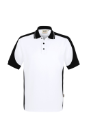 HAKRO Poloshirt Contrast Mikralinar® Eco, weiss/schwarz