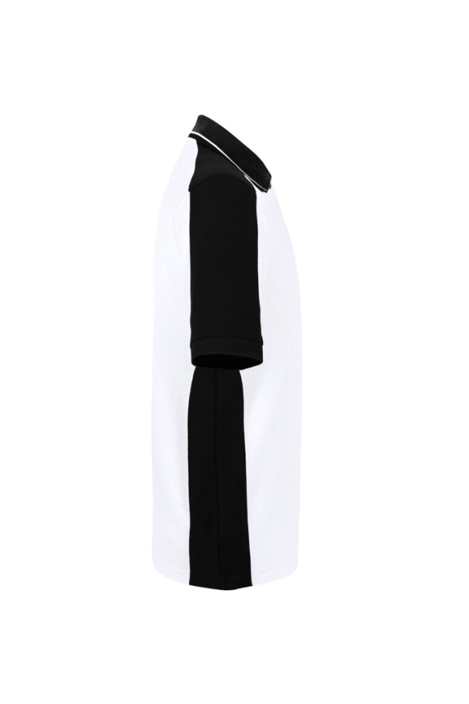 HAKRO Poloshirt Contrast Mikralinar® Eco, weiss/schwarz