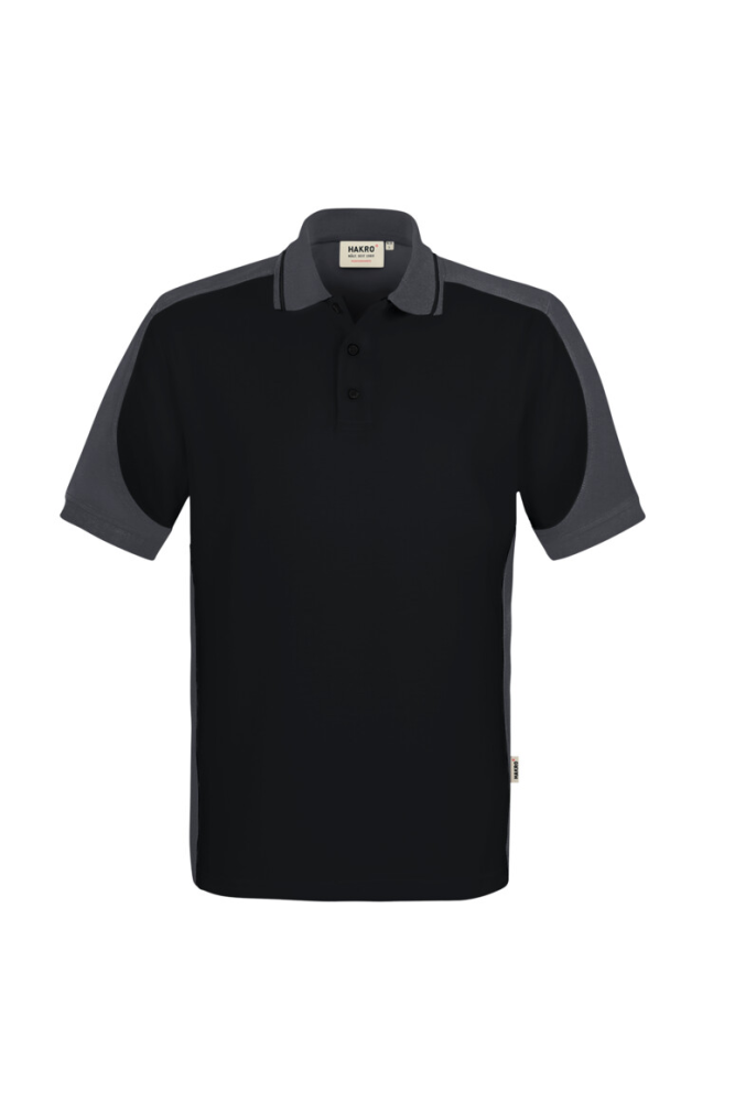 HAKRO Poloshirt Contrast Mikralinar® Eco, schwarz/karbongrau