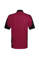 HAKRO Poloshirt Contrast Mikralinar® Eco, weinrot/schwarz