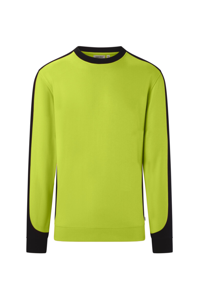HAKRO Sweatshirt Contrast Mikralinar® Eco, kiwi/schwarz