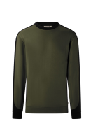 HAKRO HAKRO Sweatshirt Contrast Mikralinar® Eco, olive/schwarz
