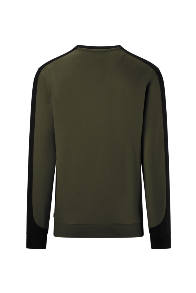 HAKRO HAKRO Sweatshirt Contrast Mikralinar® Eco, olive/schwarz