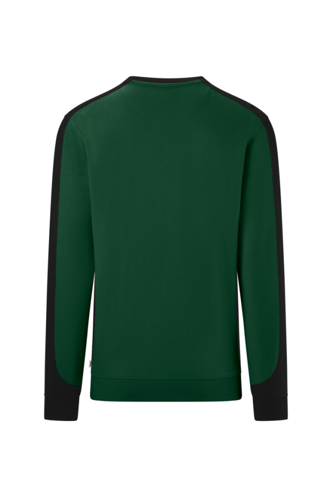 HAKRO Sweatshirt Contrast Mikralinar® Eco, tanne/schwarz