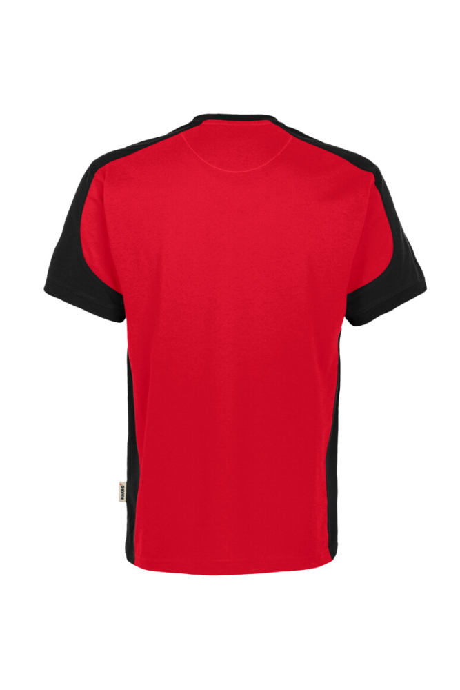 HAKRO T-Shirt Contrast Mikralinar® Eco, rot/schwarz