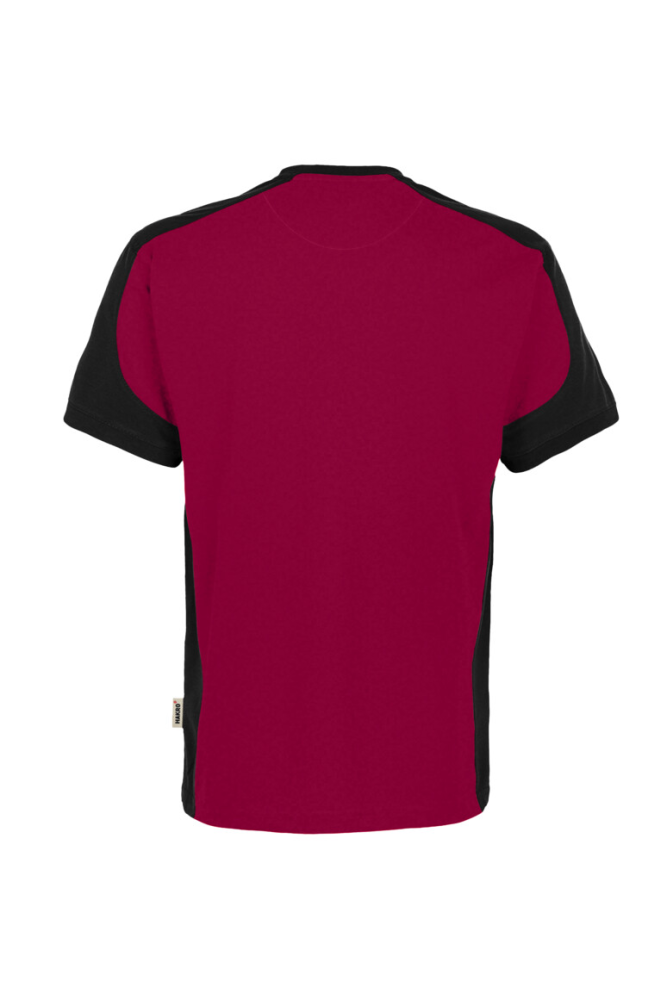 HAKRO T-Shirt Contrast Mikralinar® Eco, weinrot/schwarz
