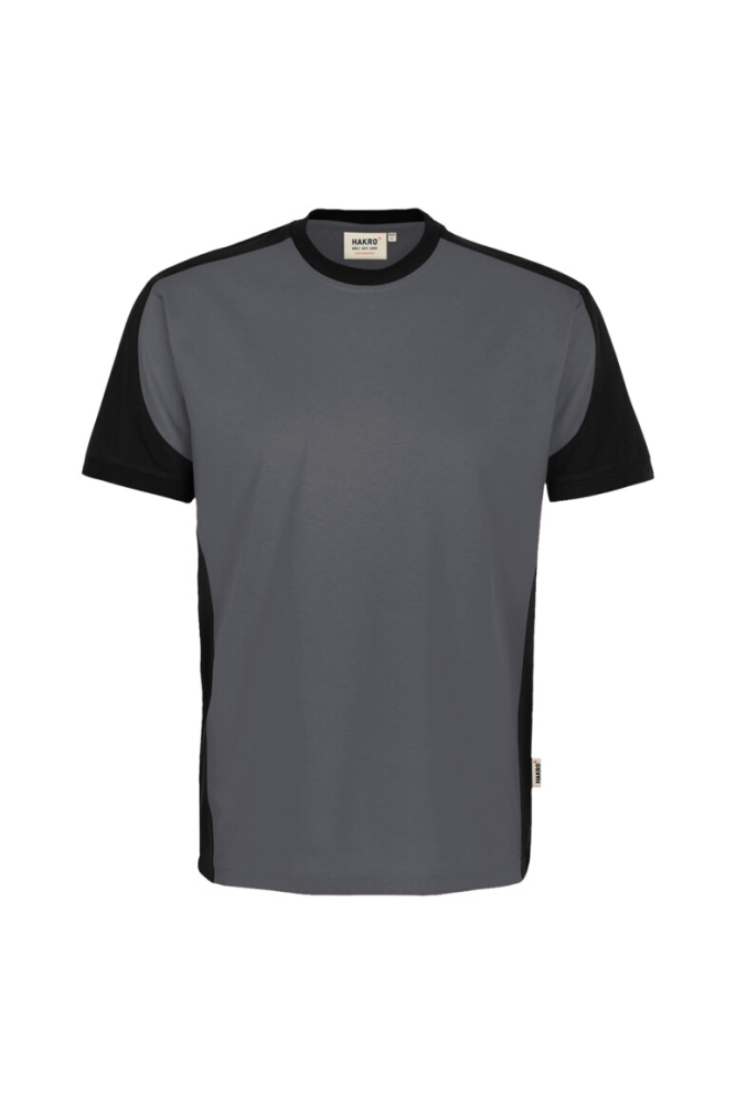HAKRO T-Shirt Contrast Mikralinar® Eco, anthrazit/schwarz