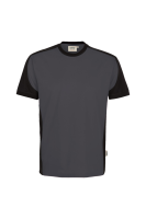 HAKRO T-Shirt Contrast Mikralinar® Eco, karbongrau/schwarz