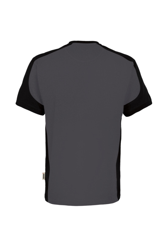 HAKRO T-Shirt Contrast Mikralinar® Eco, karbongrau/schwarz