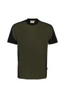 HAKRO T-Shirt Contrast Mikralinar® Eco, olive/schwarz