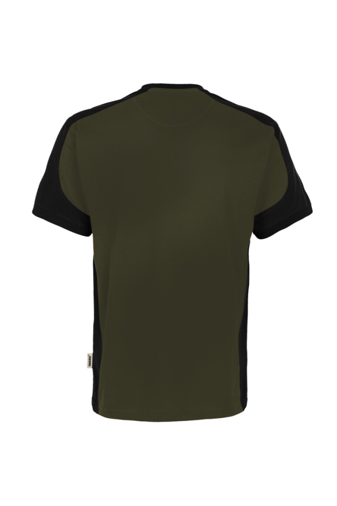 HAKRO T-Shirt Contrast Mikralinar® Eco, olive/schwarz