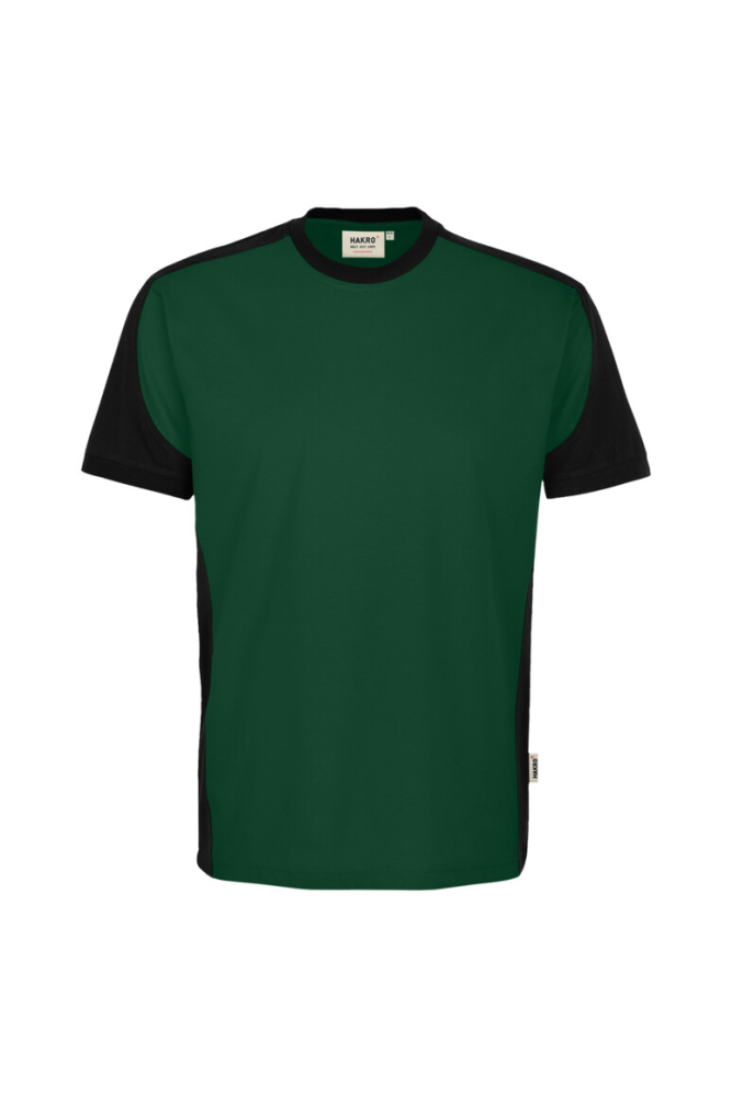HAKRO T-Shirt Contrast Mikralinar® Eco, tanne/schwarz