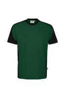HAKRO T-Shirt Contrast Mikralinar® Eco, tanne/schwarz