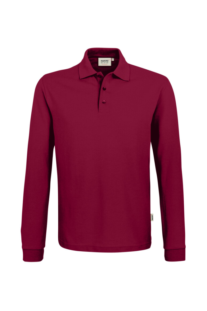 HAKRO Longsleeve-Poloshirt MIKRALINAR®, weinrot, XL