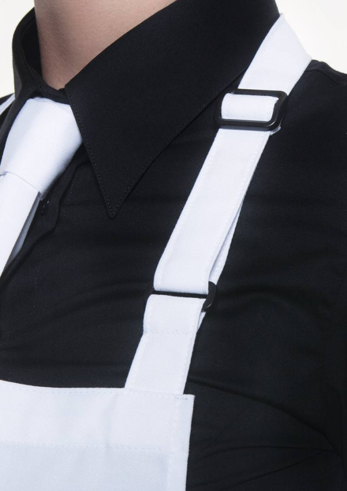 Karlowsky Latzschürze Basic mit Schnalle, weiss