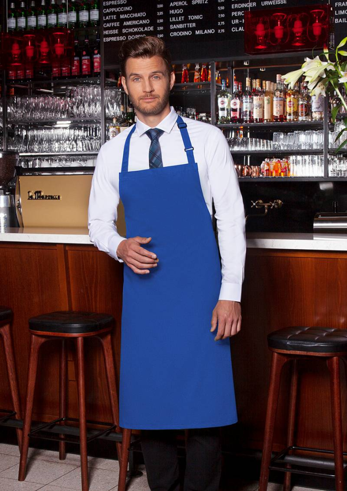 Karlowsky Latzschürze Basic mit Schnalle, blau