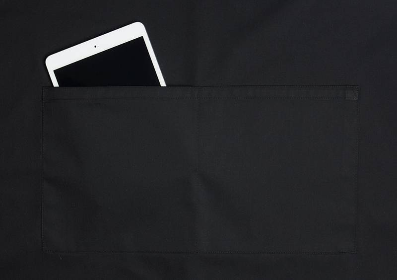 Karlowsky Latzschürze Basic mit Schnalle und Tasche, schwarz