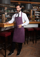Karlowsky Latzschürze Basic mit Schnalle und Tasche, aubergine