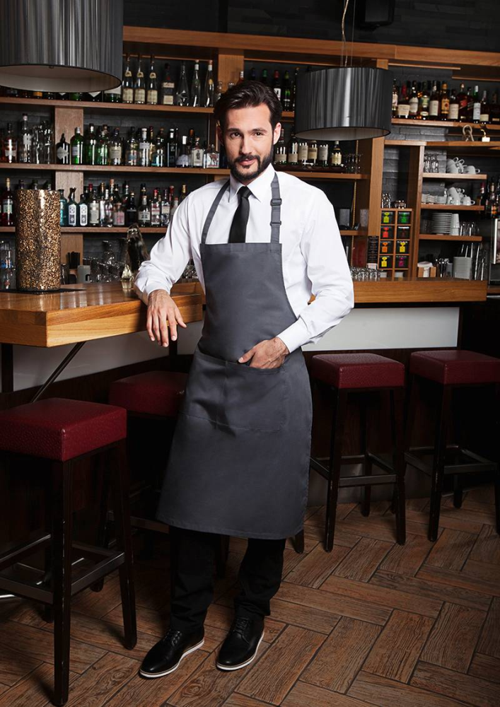 Karlowsky Latzschürze Basic mit Schnalle und Tasche, anthrazit