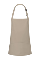 Karlowsky Kurze Latzschürze Basic mit Schnalle und Tasche, sand