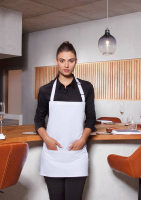 Karlowsky Kurze Latzschürze Basic mit Schnalle und Tasche, weiss