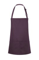 Karlowsky Kurze Latzschürze Basic mit Schnalle und Tasche, aubergine