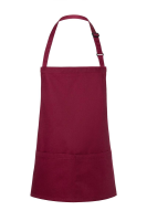 Karlowsky Kurze Latzschürze Basic mit Schnalle und Tasche, bordeaux