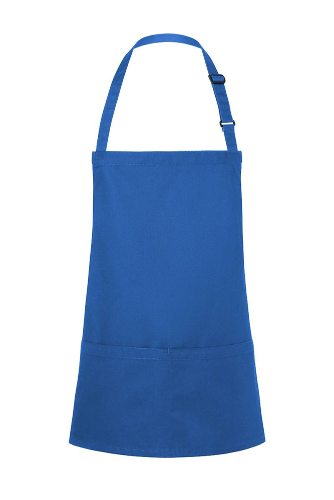 Karlowsky Kurze Latzschürze Basic mit Schnalle und Tasche, blau
