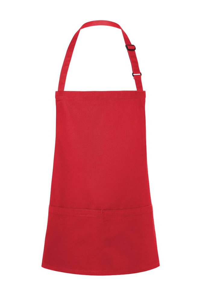 Karlowsky Kurze Latzschürze Basic mit Schnalle und Tasche, rot