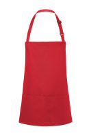 Karlowsky Kurze Latzschürze Basic mit Schnalle und Tasche, rot