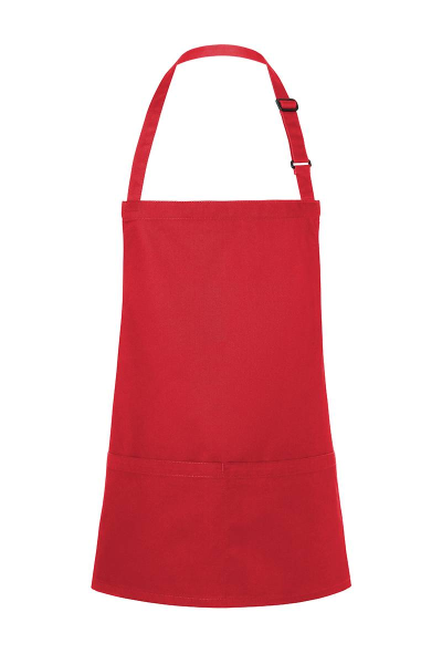 Karlowsky Kurze Latzschürze Basic mit Schnalle und Tasche, rot