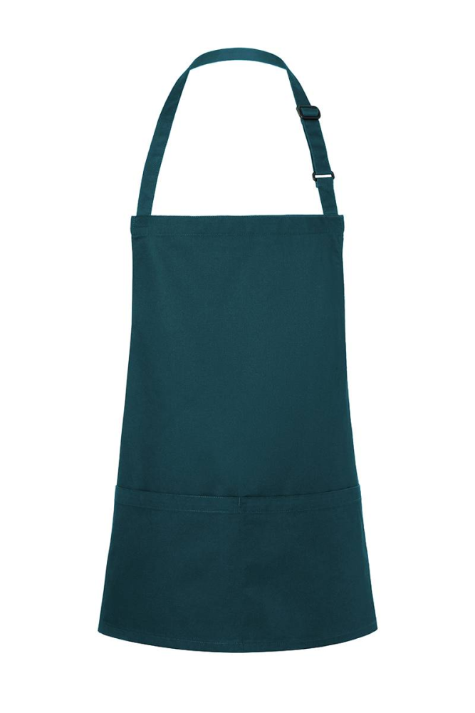 Karlowsky Kurze Latzschürze Basic mit Schnalle und Tasche, piniengrün