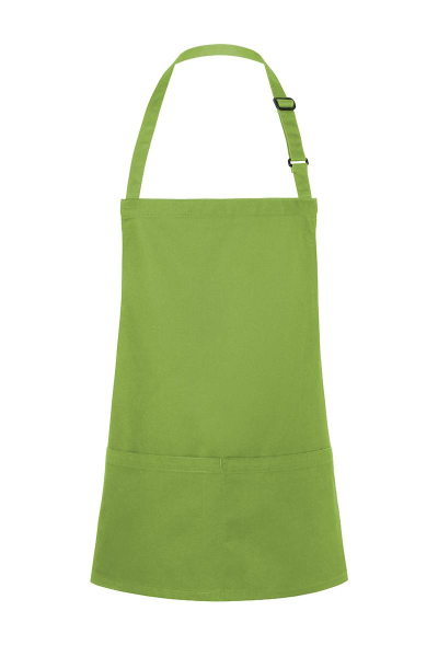 Karlowsky Kurze Latzschürze Basic mit Schnalle und Tasche, limette