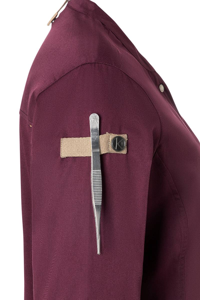 Karlowsky Langarm Damenkochjacke green-generation aubergine 46