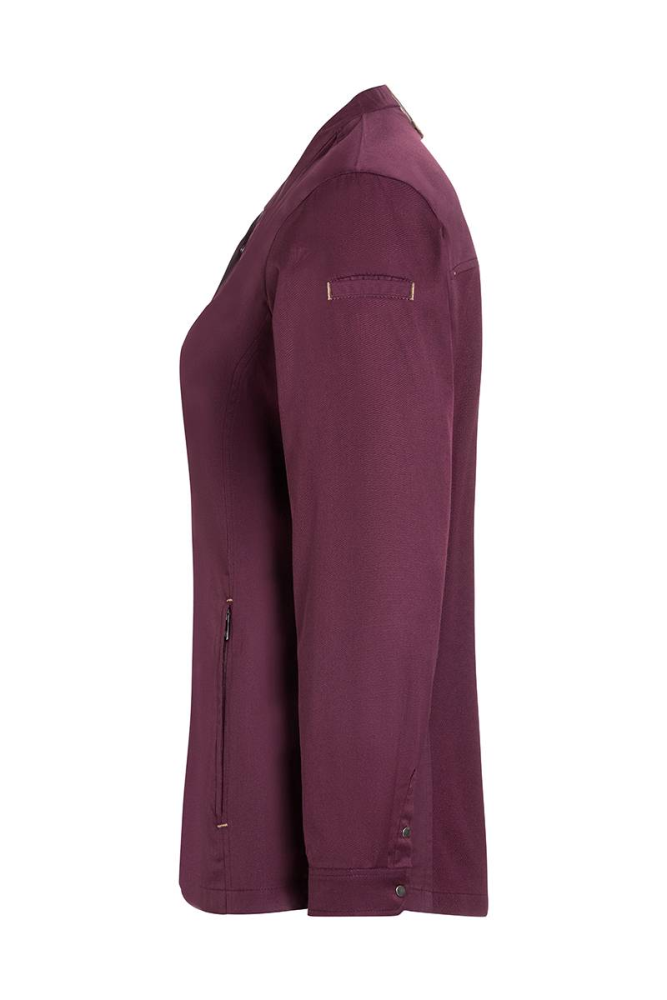 Karlowsky Langarm Damenkochjacke green-generation aubergine 46