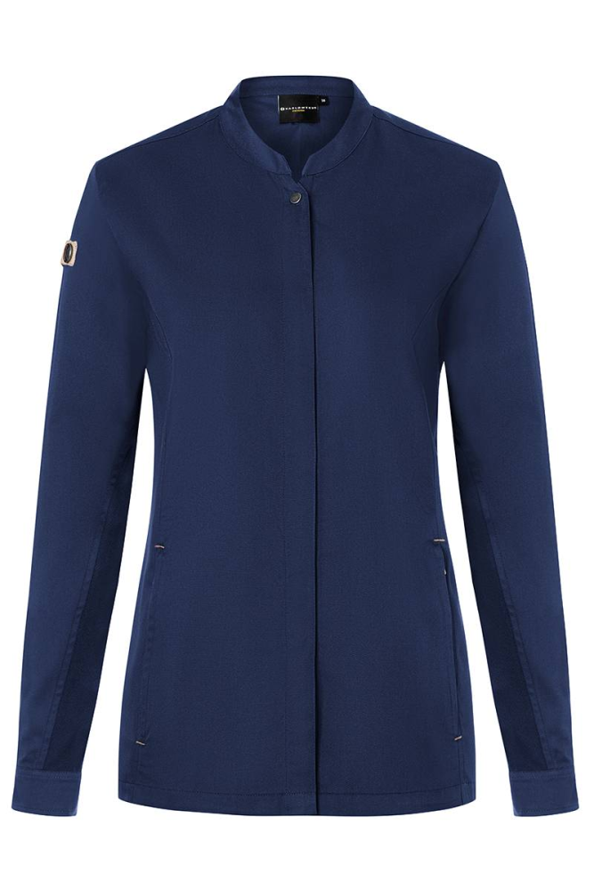 Karlowsky Langarm Damenkochjacke green-generation stahlblau 44