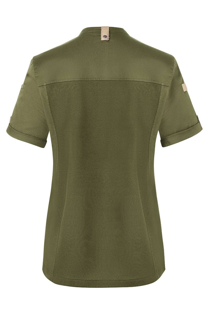 Karlowsky Kurzarm Damenkochjacke green-generation moosgrün