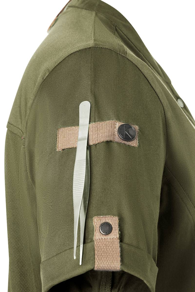 Karlowsky Kurzarm Damenkochjacke green-generation moosgrün