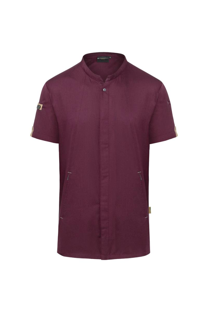 Karlowsky Kurzarm Kochjacke green-generation, Herren aubergine
