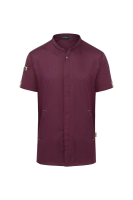 Karlowsky Kurzarm Kochjacke green-generation, Herren aubergine