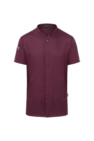 Karlowsky Kurzarm Kochjacke green-generation, Herren aubergine