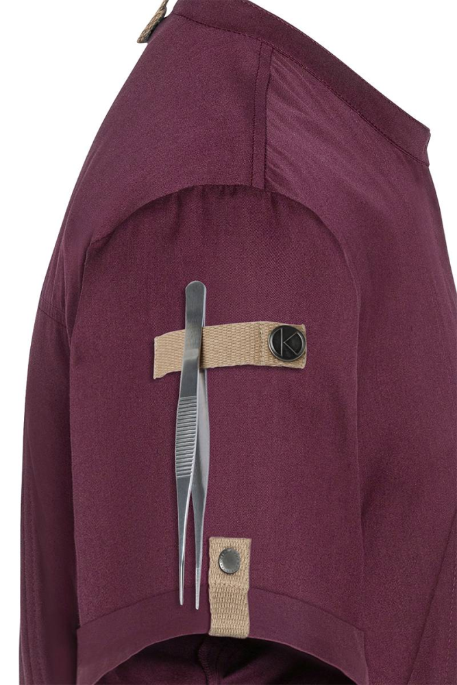 Karlowsky Kurzarm Kochjacke green-generation, Herren aubergine