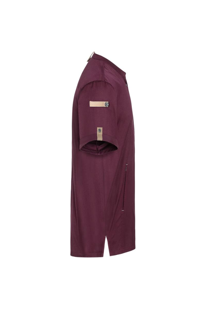 Karlowsky Kurzarm Kochjacke green-generation, Herren aubergine