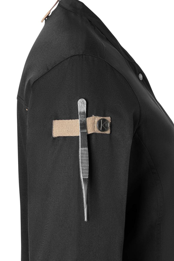 Karlowsky Langarm Damenkochjacke green-generation schwarz 56